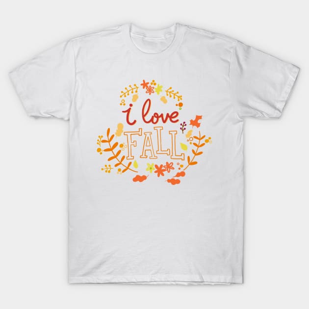 Rainbow Love Fall T-Shirt by designdaking